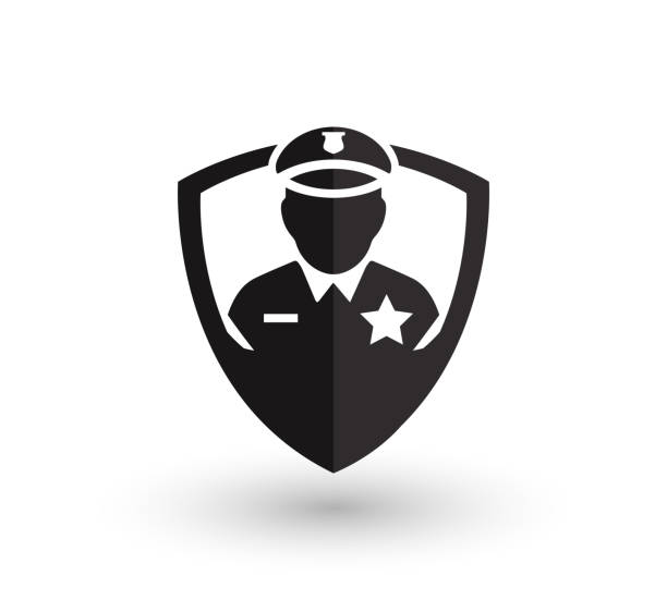 stockillustraties, clipart, cartoons en iconen met security guard logo - beveiliger