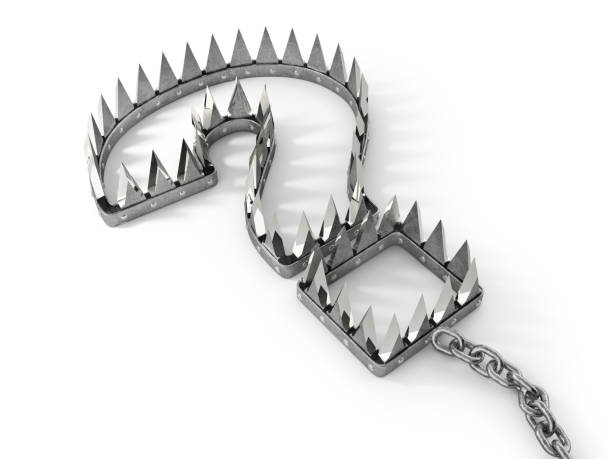 istock Trap in shape on question sign. 3d illustration 1491178229