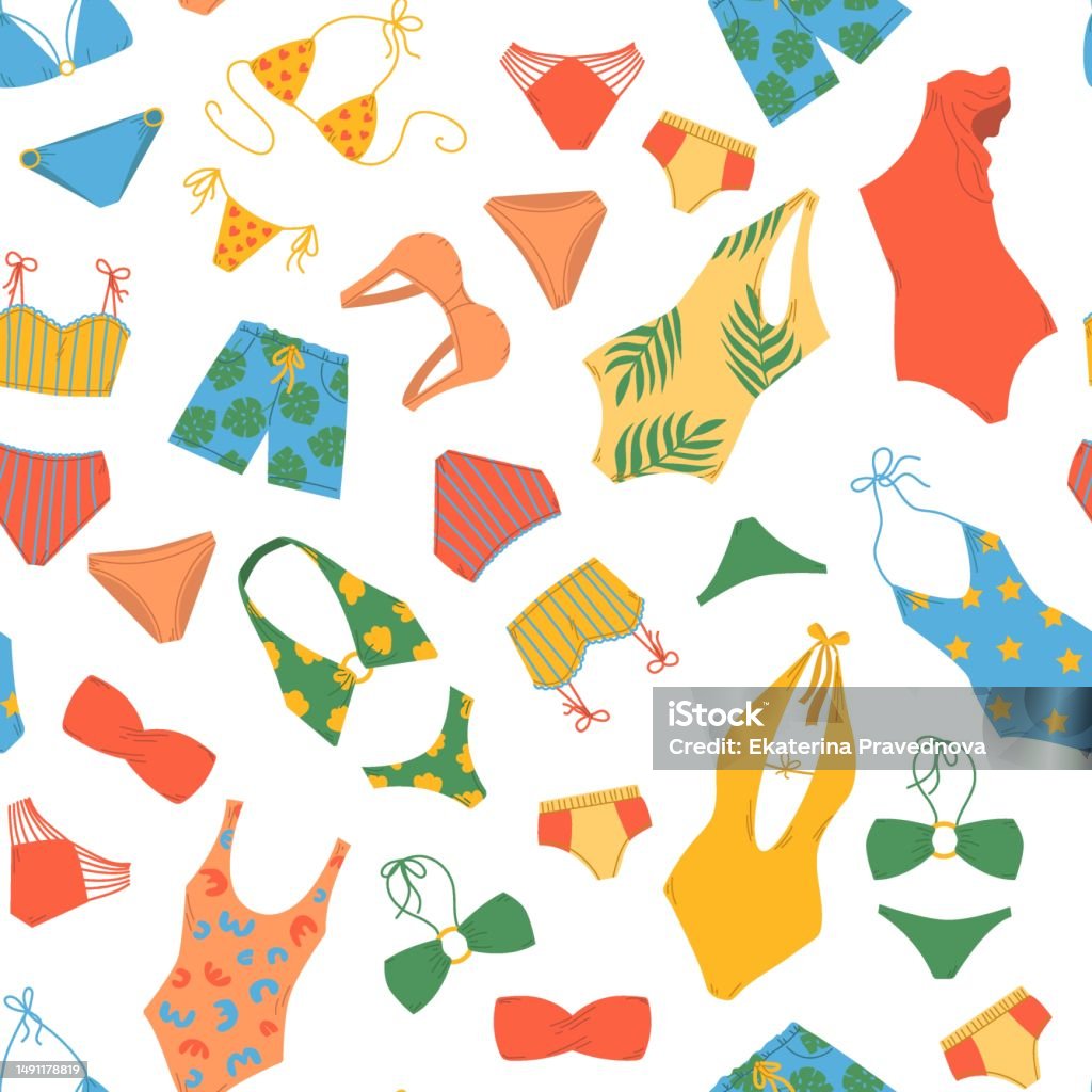 Pattern Design Swimsuit Pattern Swimsuit Stock Illustration - Download Image Now - Backgrounds ...