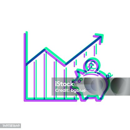 istock Chart of increased pound savings. Icon with two color overlay on white background 1491181649