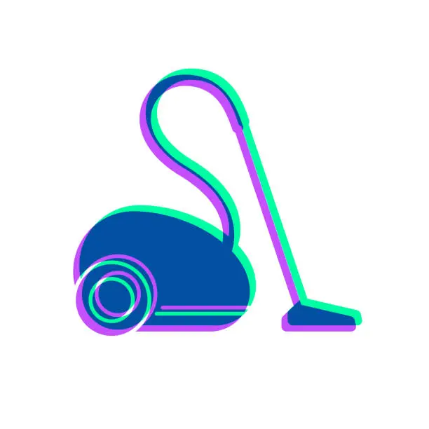 Vector illustration of Vacuum cleaner. Icon with two color overlay on white background