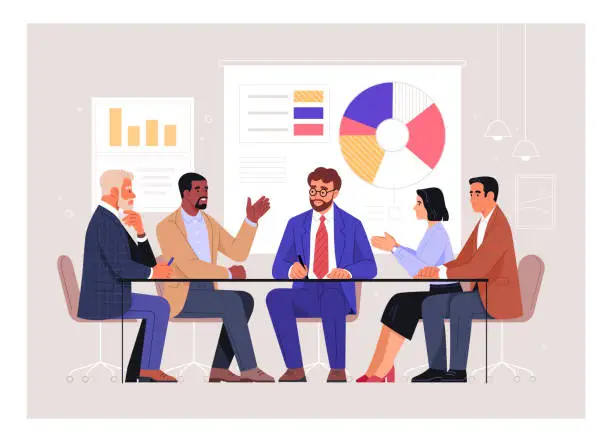 Vector illustration of Business Meeting.