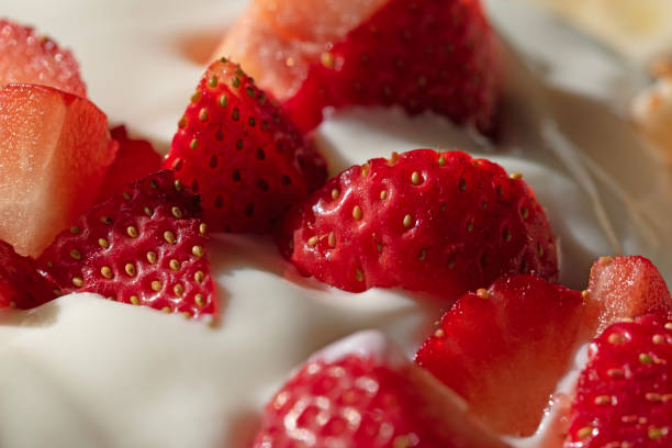 istock Fresh strawberries and yoghurt 1491196445