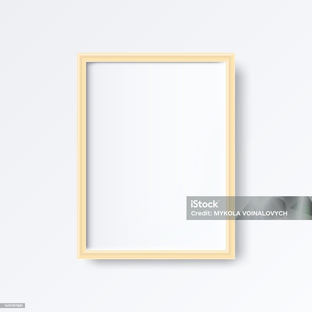 Poster Frame Rims Decorative Frame Photo Frame With Yellow Rims On A Gray Background ...