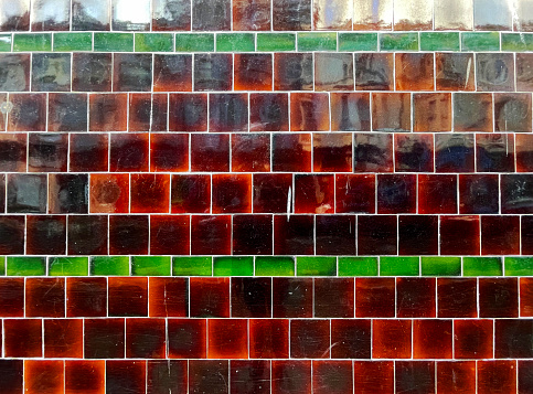 Green and brown wall tiles