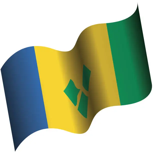 Vector illustration of Flag of Saint Vincent and the Grenadines