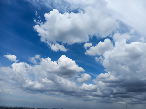 blue sky with white clouds nature​ background​ appropriate idea for​ copy space​ write​ text​ messages