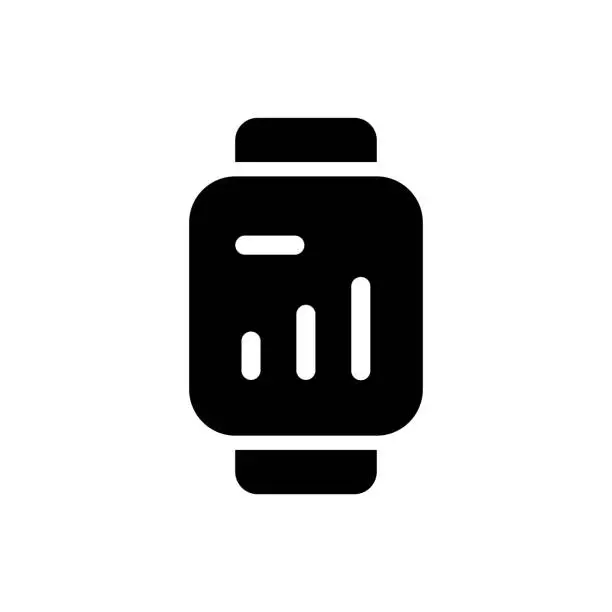 Vector illustration of Smartwatch Solid Icon. Design is Suitable for Web Page, Mobile App, UI, UX and GUI design.