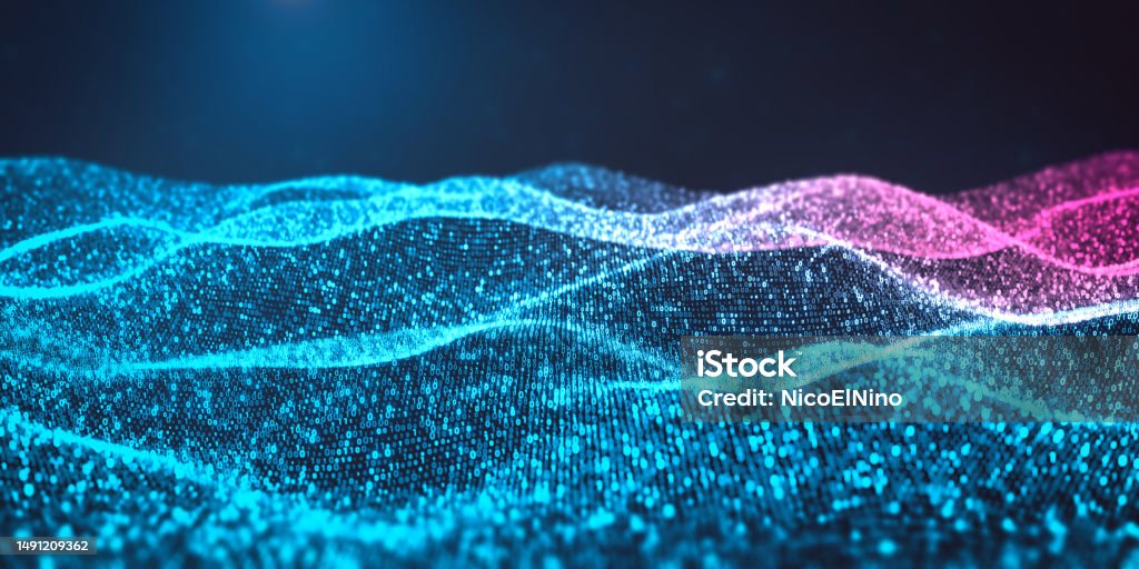 Data Wave With Binary Code Abstract Background For Data Science ...