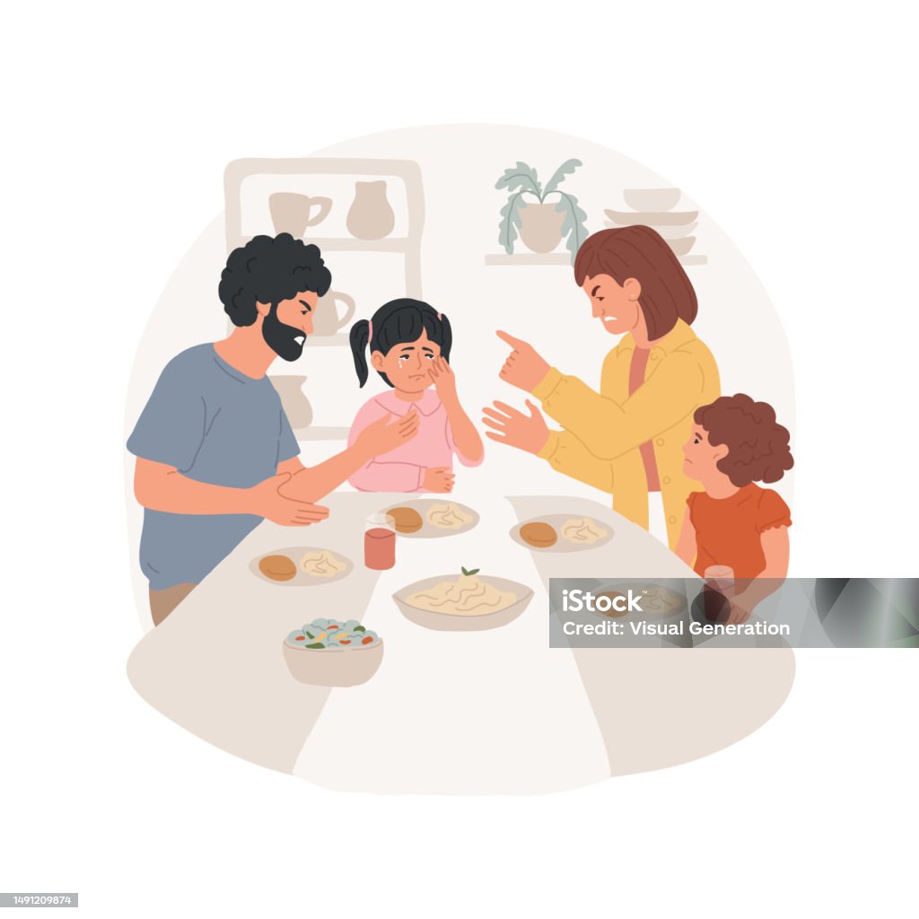 Bicker Definition Bickering Isolated Cartoon Vector Illustration Stock Illustration ...