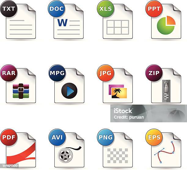 Web Iconsformats De Fichier 4 Vecteurs libres de droits et plus d'images vectorielles de Application mobile - Application mobile, Art pictural, Arts Culture et Spectacles