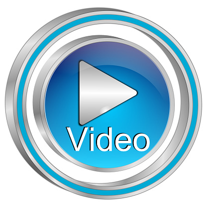 play Video button blue - 3D illustration