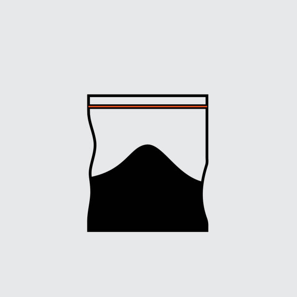 Drug bag, drugs package, heroin powder, cocain pack, smuggling, drugs trafficking, vector illustration Drug bag, drugs package, heroin packets, cocain pack, smuggling, drugs trafficking, sachet with narcotic powder, small dose, vector illustration drug cartel stock illustrations