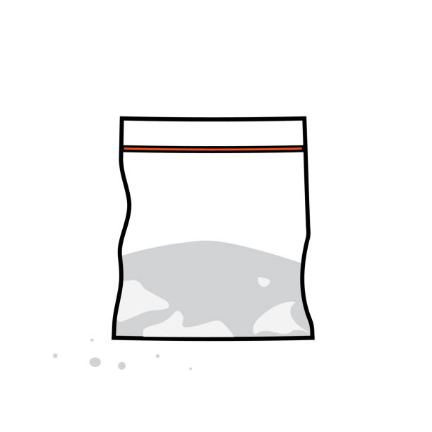 Drug bag, drugs package, heroin powder, cocain pack, smuggling, drugs trafficking, vector illustration Drug bag, drugs package, heroin packets, cocain pack, smuggling, drugs trafficking, sachet with narcotic powder, small dose, vector illustration drug cartel stock illustrations