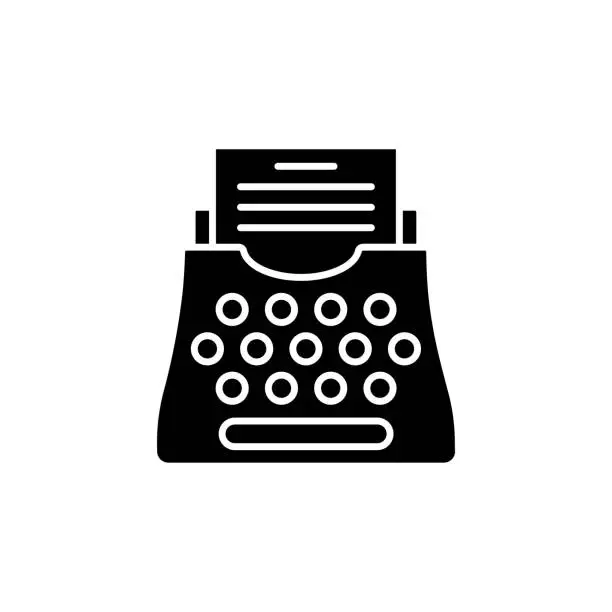 Vector illustration of Typewriter flat icon