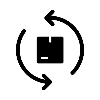 Product Exchange Solid Icon. Suitable for Web Page, Mobile App, UI, UX and GUI design.