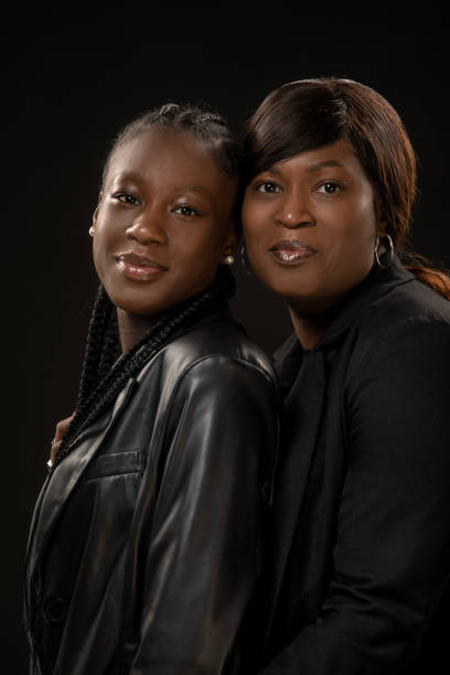 istock Black Mother and daughter studio portrait 1491246894