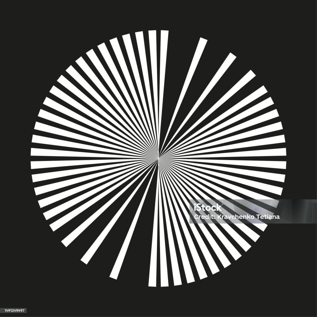 White Rays Pattern Circle White Rays Black Ray Sun Light Radial Pattern Vector ...