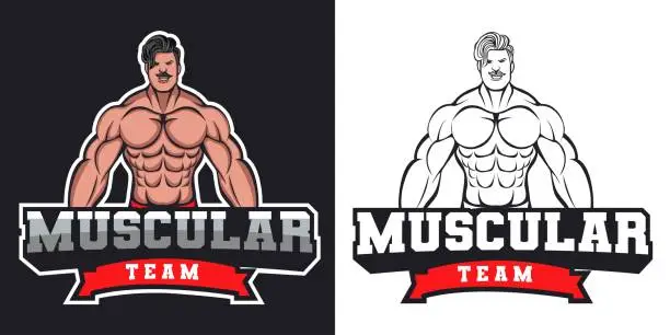 Vector illustration of Muscle esport logo mascot design