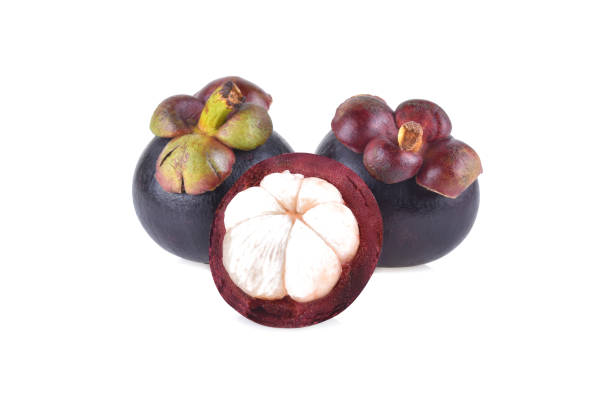 istock Mangosteen isolated on  white background . 1491252703