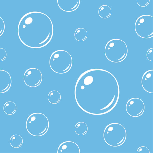 Soap bubbles seamless pattern. Vector hand drawn background Soap bubbles seamless pattern. Vector hand drawn background. bubble wand stock illustrations