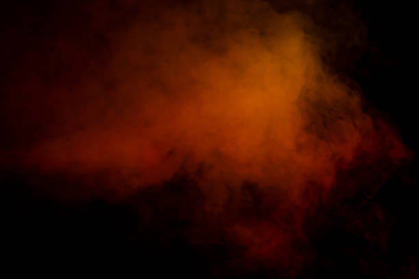 istock Orange and red steam on a black background. 1491260580