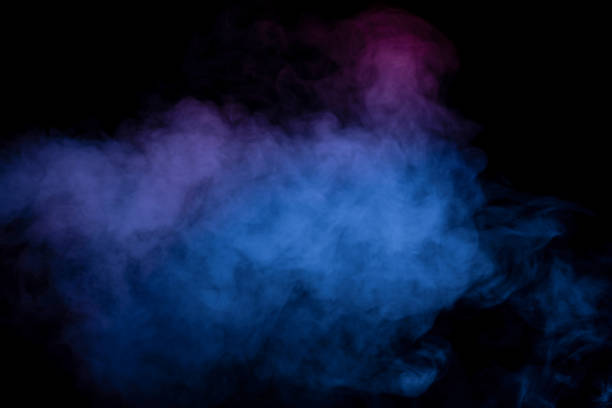 istock Blue and purple steam on a black background. 1491260597