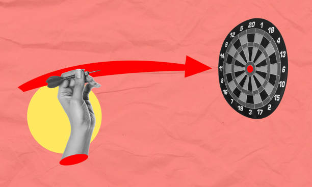 istock Businessman holding a dart aiming at the target - business targeting, aiming, focus concept. 1491262197