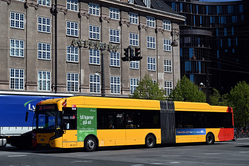 Copenhagen, Denmark, may 9, 2023 : Copenhagen City DOT Public Transport Bus