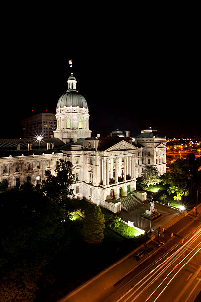 istock Indiana capitol building in Indianapolis at night 149127344