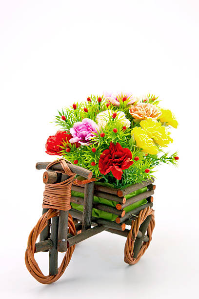 istock flower bouquet in wooden basket 149127451
