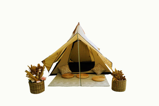 istock Tent for camping white background Suitable for hiking and camping activities 1491275995