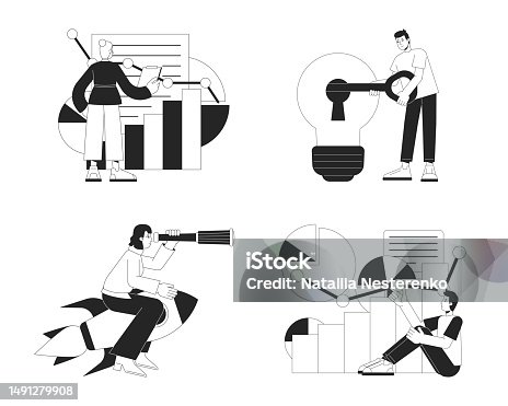 istock Stealth mode startup strategy bw concept vector spot illustrations pack 1491279908