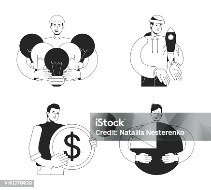 istock Startup pre launch strategy bw concept vector spot illustrations pack 1491279920