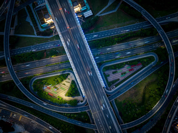 istock Overlooking the city's three-dimensional traffic 1491281859