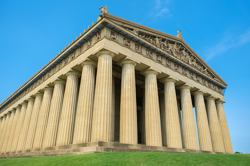 Replica of the Parthenon in the popular Centennial Park in Nashville, Tennessee