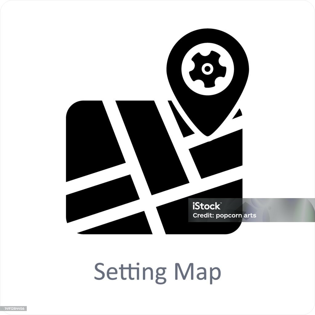 Spring Setback Icon Map Setting Map Stock Illustration - Download Image Now - Concepts ...