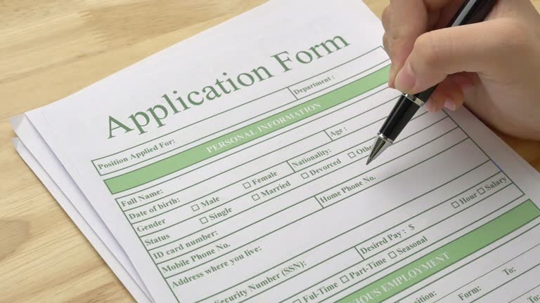 Job Application Form for Employee, Human Resources and Bussiness Concepts.