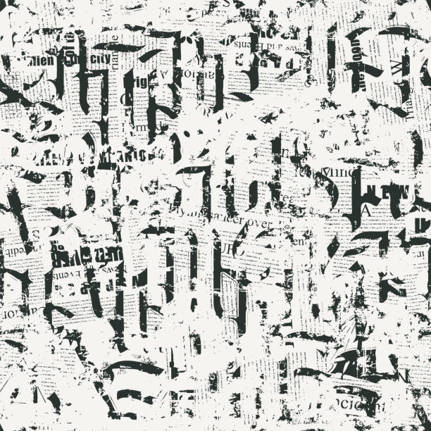 istock Seamless pattern of Gothic letters against the background of newspapers 1491287974