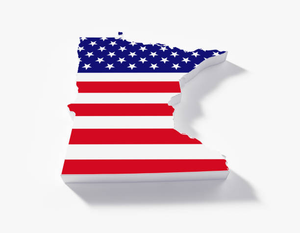 istock State Border Of Minnesota Textured With American Flag On White Background 1491288663