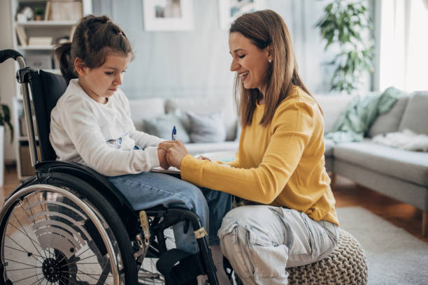 istock Mother and young daughter at home 1491294219