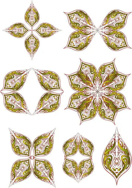 Vector illustration of leaf elements