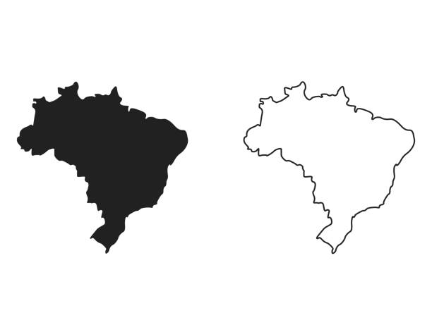 Brazil map vector of the Brazil map brazil stock illustrations