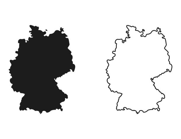 ilustraciones, imágenes clip art, dibujos animados e iconos de stock de mapa de alemania - alemania