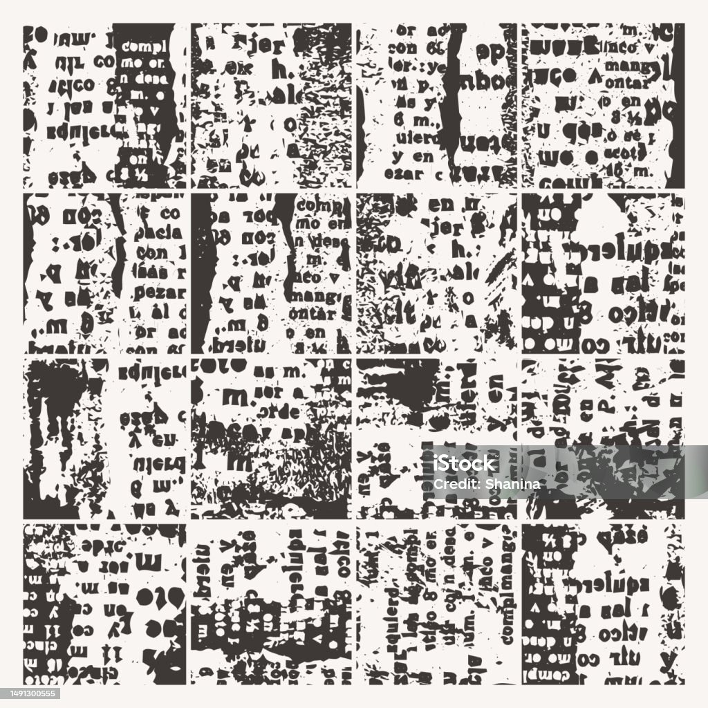 Distressed Grid Distressed Collage Texture Grid Background Black And White V1 Stock ...