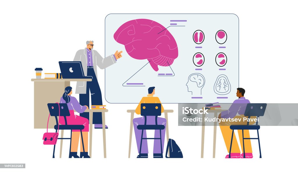 Health Student Vector Students Studying Medicine In University Flat Vector Illustration ...