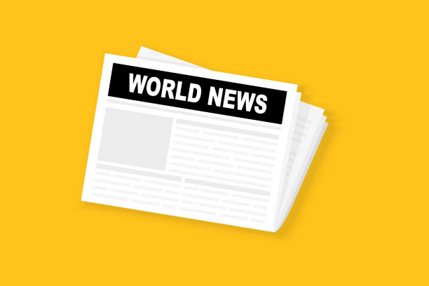 istock Newspaper vector icon illustration. Folded newspaper vector icon heading World News. Mock up of a daily newspaper. Newspaper template with world news. Vector illustration 1491303172