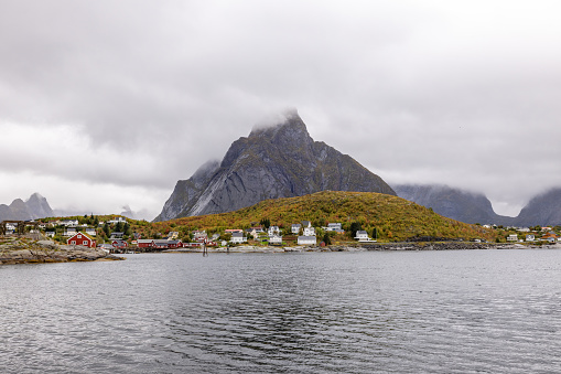 A spectacular view of the famous Reine fisherman's village on the Lofoten Islands, Norway