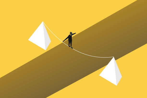 istock businessman balancing himself. work life balance career opportunity vector symbol. Job opportunity and career. 1491309883