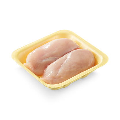 Raw Chicken Breast In Styrofoam